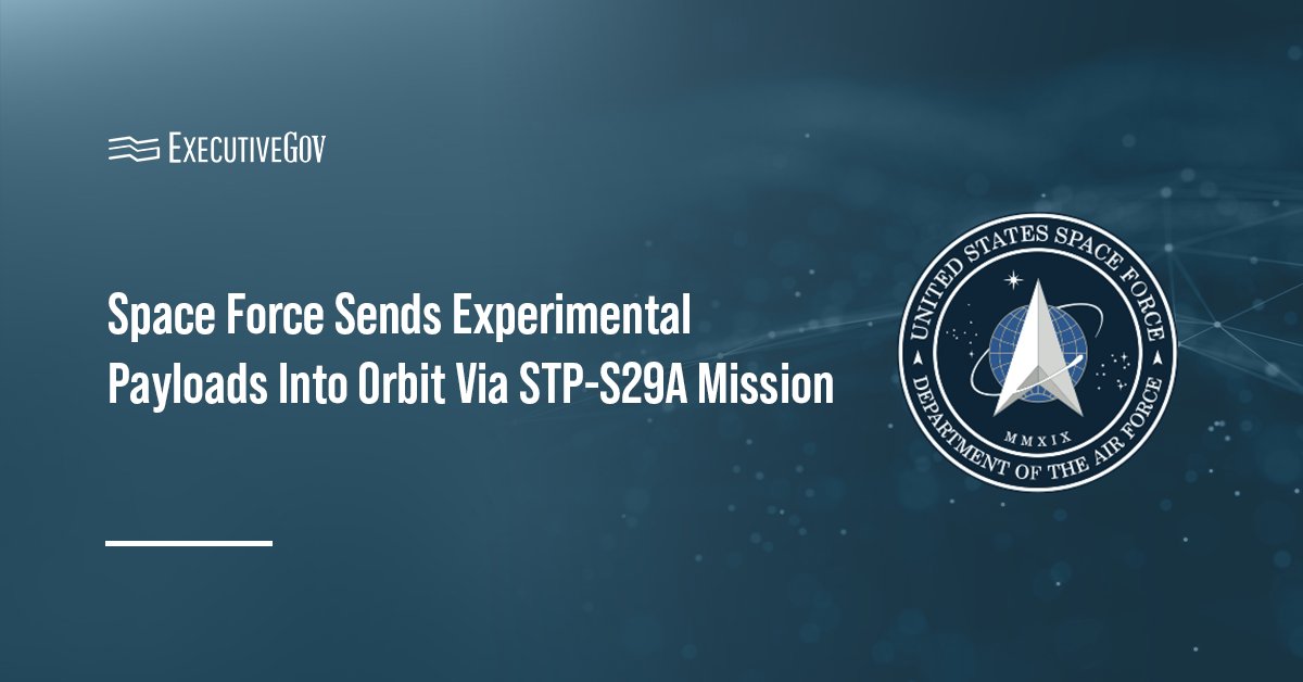 U.S. Space Force logo. The Space Force launched five DOW experiments and CubeSats into orbit as part of the STP-S29A mission.