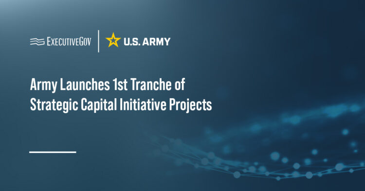 U.S. Army logo. The Army has launched the first tranche of projects under the Strategic Capital Initiative.