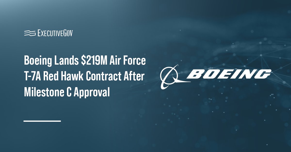 Boeing logo. The U.S. Air Force has awarded Boeing a contract for the production of T-7A Red Hawk aircraft.