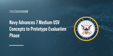 Navy Advances 7 Medium USV Concepts to Prototype Evaluation Phase Executive Gov U.S. Navy seal. The U.S. Navy has advanced seven medium unmanned surface vessel designs to the prototype evaluation phase.