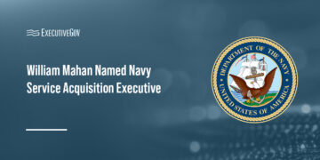 Department of the Navy seal. DON has named William Mahan senior acquisition executive for the Navy and Marine Corps.