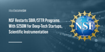 National Science Foundation logo. NSF has posted a solicitation for the renewed SBIR/STTR programs.
