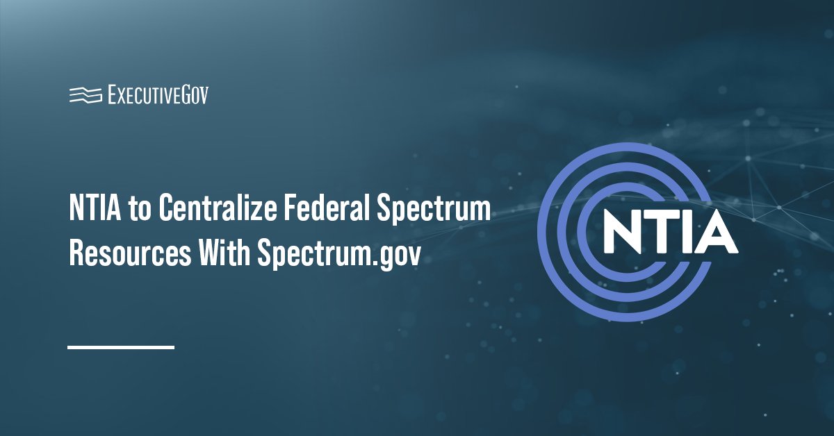 NTIA logo. The National Telecommunications and Information Administration has launched the Spectrum.gov website.