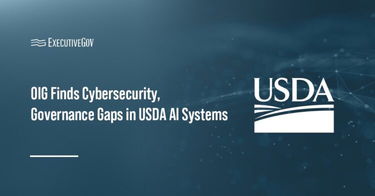 USDA logo. The USDA's Office of Inspector General found cybersecurity and governance gaps in the agency's AI systems.