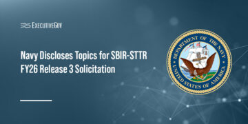 Department of the Navy seal. The Navy has announced the topics for its SBIR and STTR Release 3 for fiscal year 2026.