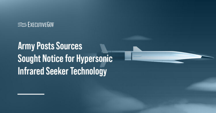 Hypersonic missile. Conceptual rendering representing hypersonic infrared target sensing technology for interceptor systems.