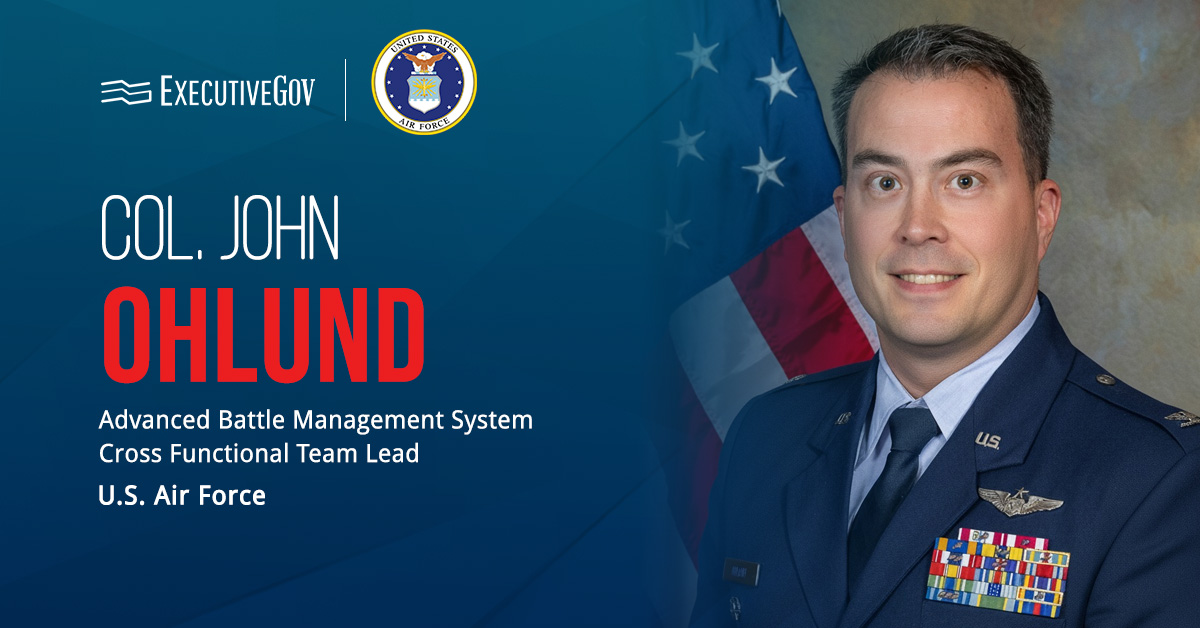 Col. John Ohlund. The ABMS CFT lead told ExecutiveGov the USAF has business opportunities in using AI to tag its ABMS data.