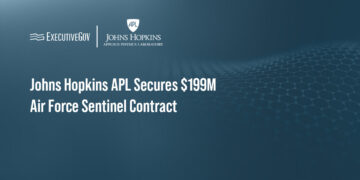 Johns Hopkins APL Secures $199M Air Force Sentinel Contract Executive Gov Johns Hopkins APL logo. The U.S. Air Force awarded Johns Hopkins University APL a contract for R&D engineering services.