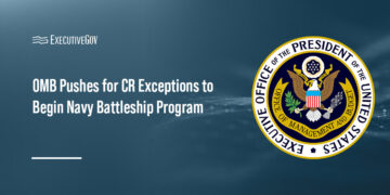 OMB logo. OMB has asked Congress to allow the Navy to start its Trump-class battleship program.