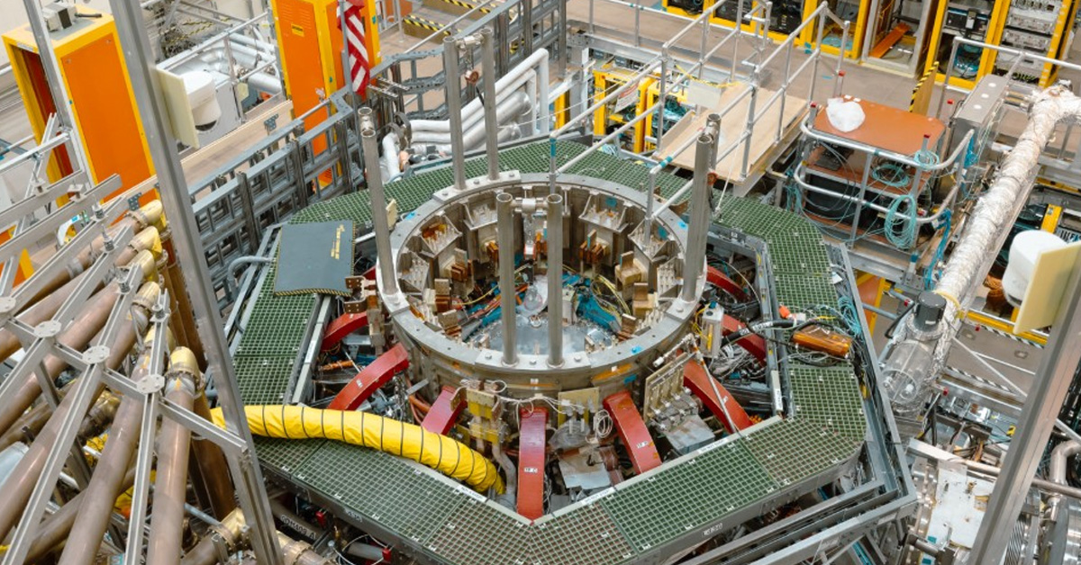 NSTX-U. A view from directly above the vaccuum vessel for NSTX-U, the PPPL's primary fusion experiment.